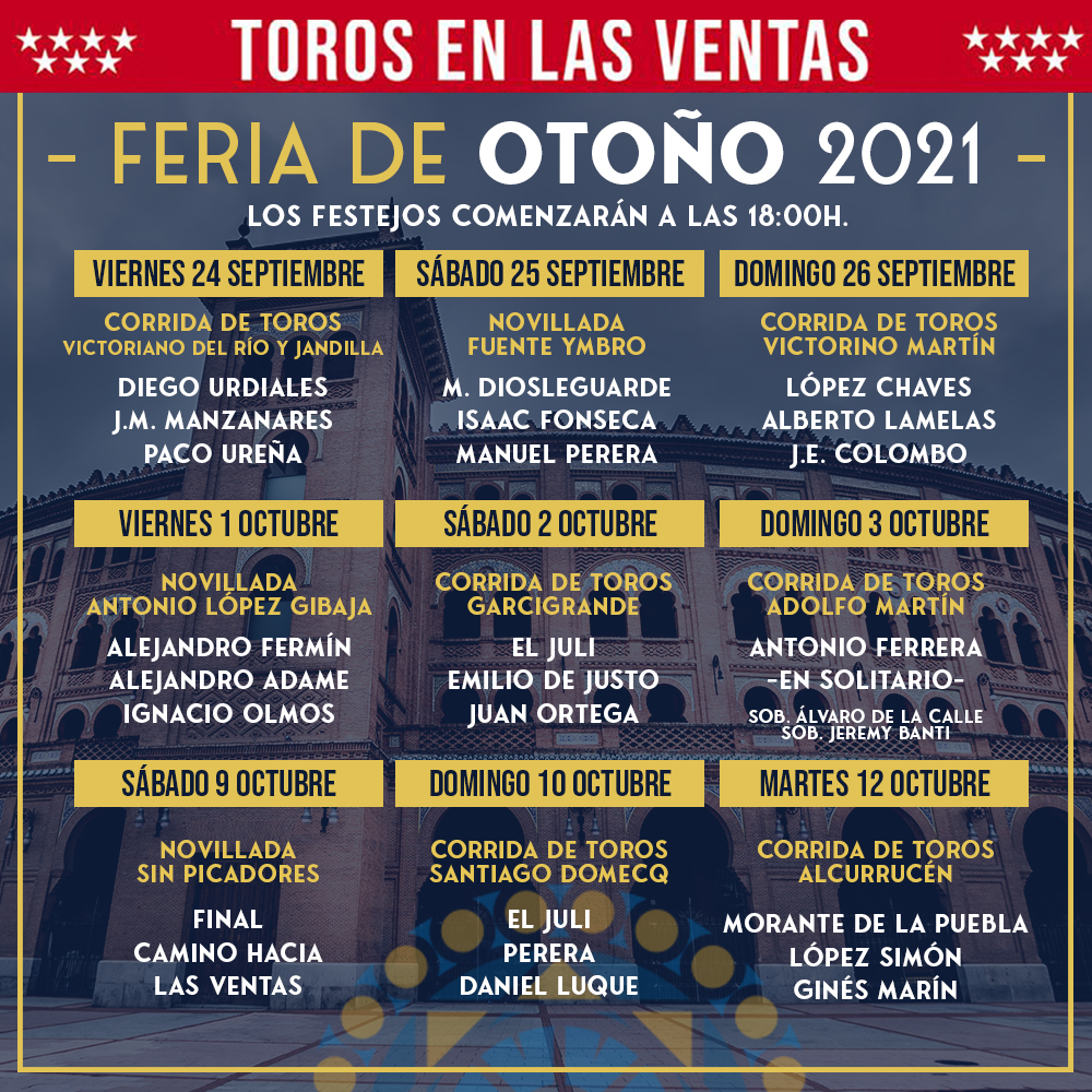 SALIERON LOS CARTELES OFICIALES DE LA FERIA DE OTOÑO EN MADRID