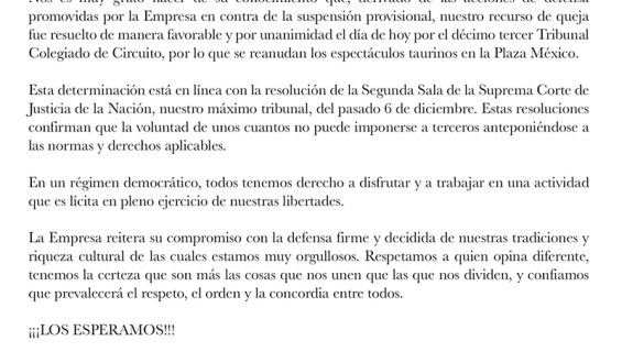 EN LA MEXICO… TOROS SÍ