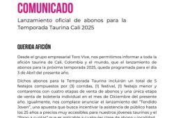 EL 3 DE ABRIL SE ABRE ABONOS PARA LA FERIA DE CALI 2025