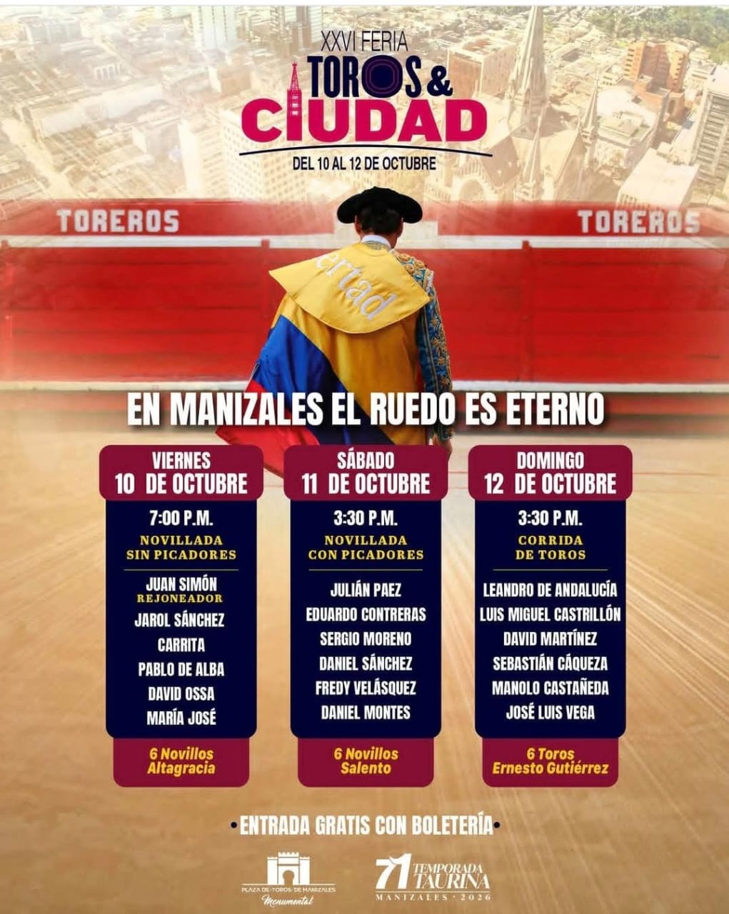 CARTELES DE TOROS Y CIUDAD EN MANIZALES