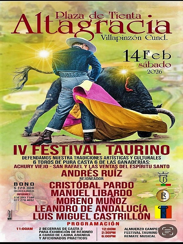 EN ALTAGRACIA SE CIERRA EL CICLO TAURINO COLOMBIANO