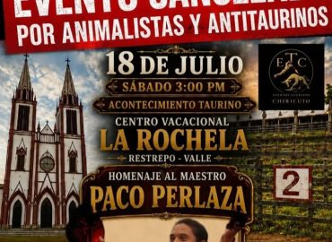 CANCELADO HOMENAJE AL MATADOR DE TOROS PACO PERLAZA